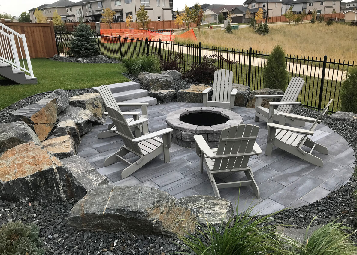 landscaped backyard